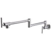 Pot Filler,Wall Mount Commercial Pot Filler Faucet,304 SS Material Kitchen Folding Faucet,Coffee Machine Faucet with Stretchable Double Joint Swing Arms,Style A,Black ened