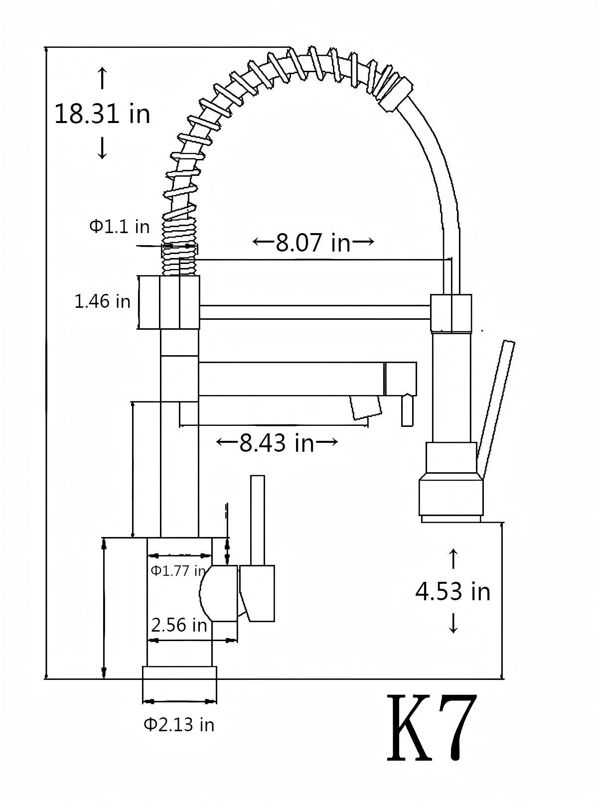 Kitchen Faucet with Pull Down Sprayer, Touch On Single Handle 2- Function Stainless Steel Spring Neck, Single Hole Installation for Residential, Commercial, RV, Bar & More, Brushed Nickel