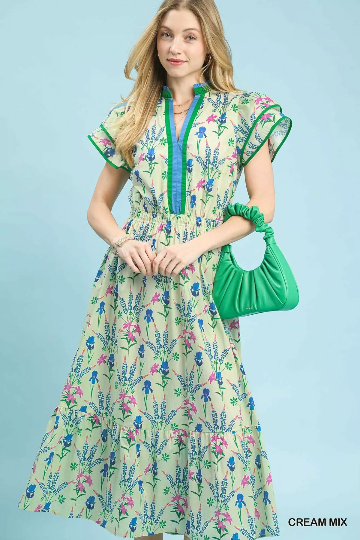Umgee Mix Floral Midi Dress