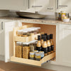 Under Sink Organizers and Storage 19½' W x 21' D, 2 Tier Pull Out Cabinet Organizer with Hard Close, Adjustable Pull Out Cabinet organizer with U Bracket for Bathroom Kitchen(Left)