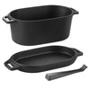 Enameled Cast Iron Dutch Oven Heavy-Duty Cookware with Lid Handles 3.5 Qt Black