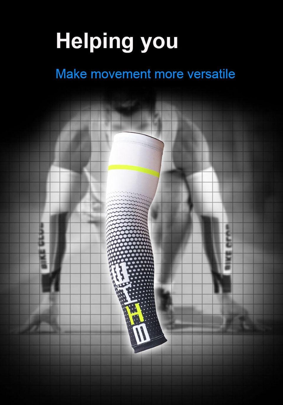 1Pair Cool Men Cycling Running UV Sun Protection Arm Cover Protective Arm Sleeve Bike Sport Arm Warmers Arm Sleeves Hand Sleeves For Biking Cycling Golf Outdoor Sports Outdoor Arm Sleeves Arm Cover For Men