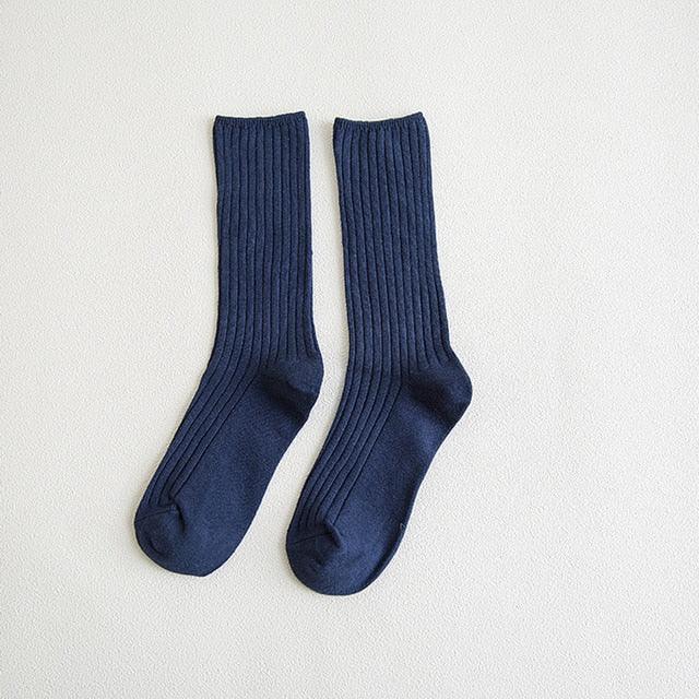 1Pair Ladies Pile Socks for Autumn Winter Pure Cotton Socks Solid Color Keep Warm Women Socks Mid Tube Socks Thickening Cashmere Socks For Men And Women