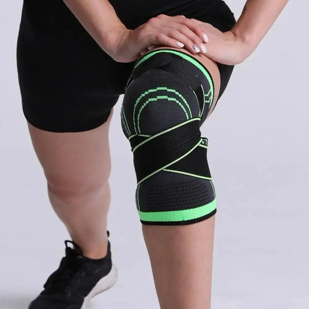 1PC Sport Knee Sleeve Support Men Kneepad Pressurized Elastic Knee Pads Fitness Gear Protector For Sport Improved Circulation Compression Support For Joint Pain