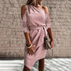 New Luxury Summer Women Casual Solid Strapless Lace Hollow out Dress -  Summer Fashion Dresses for women