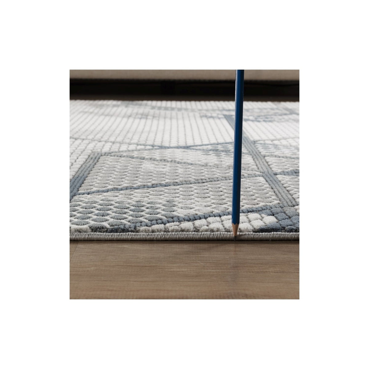 Geometrix GC_DIM1006 Gray 7 ft. 10 in. x 10 ft. 6 in. Contemporary Area Rug with Geometric 3D Effect