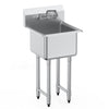 Stainless Steel Prep & Utility Sink, 1 Compartment Free Standing Small Sink Include Faucet & legs, 18'x41' Commercial Single Bowl Sinks for Garage, Restaurant, Kitchen, Laundry