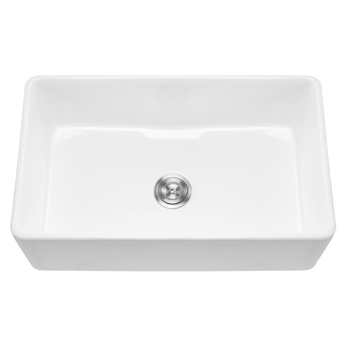 33.5x20 in Farmhouse Sink Undermount Kitchen Single Bowl Basin Fireclay White