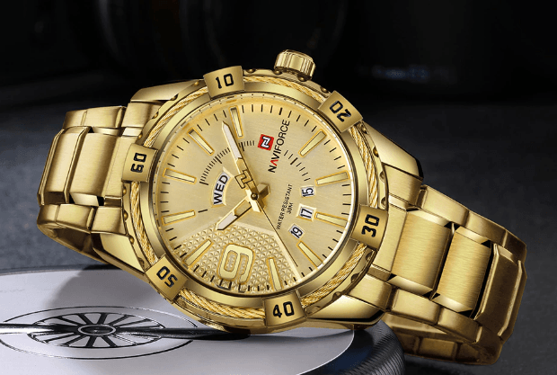Men's  Luxury Stainless steal Waterproof Watch With Day And Date Display Unique Design Perfect Gift In Modern Metal Men  Wrist Watch Design
