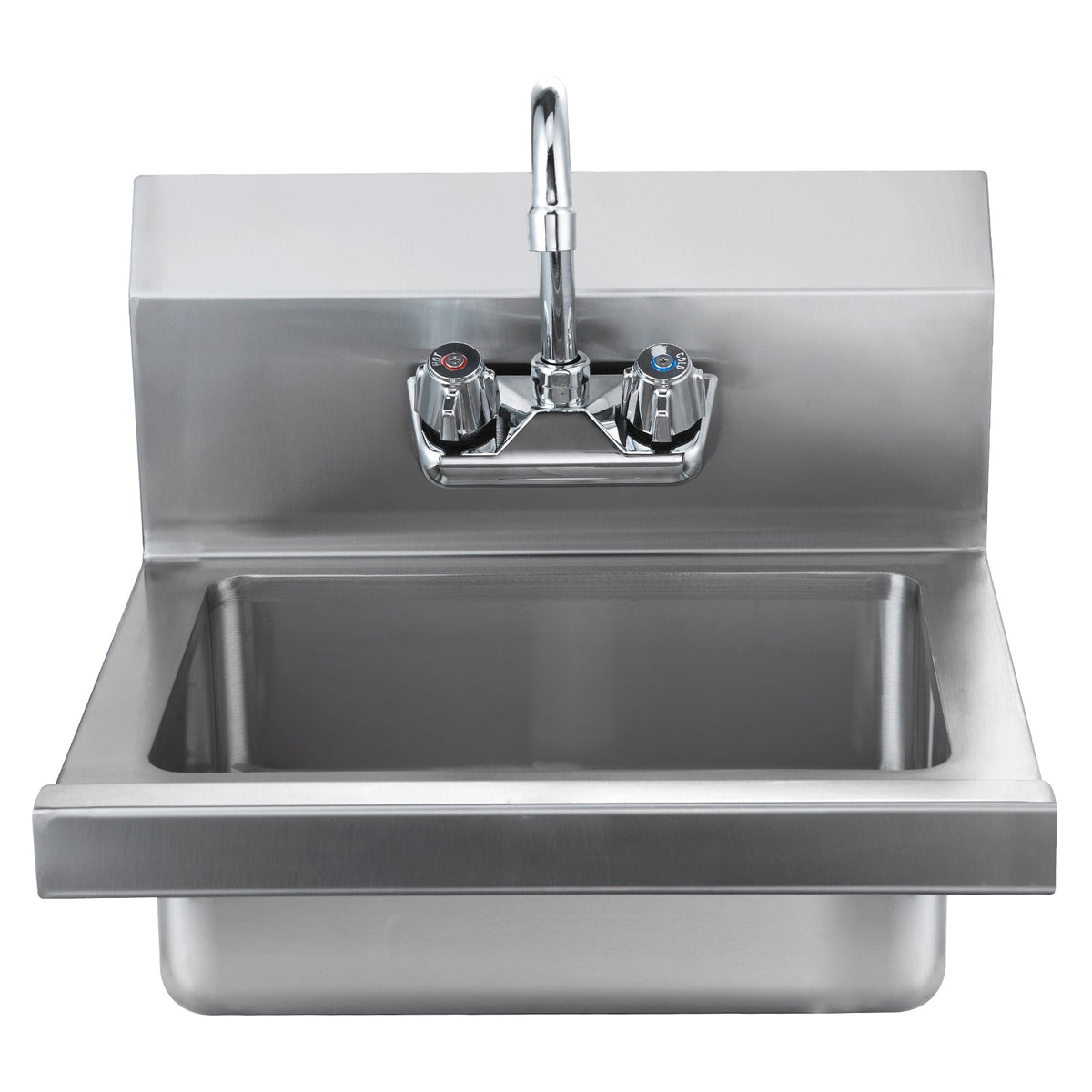 Commercial Hand Sink with Faucet, Stainless Steel Sink for Washing, Small Hand Washing Sink, Wall Mount Hand Basin, Utility Sink for Restaurant, Kitchen, Bar, Garage and Home, 17 x 12.8 inch