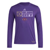 adidas Mens Long Sleeve Pre-Game T-Shirt Regal Purple/Orlando City Sc X-Small