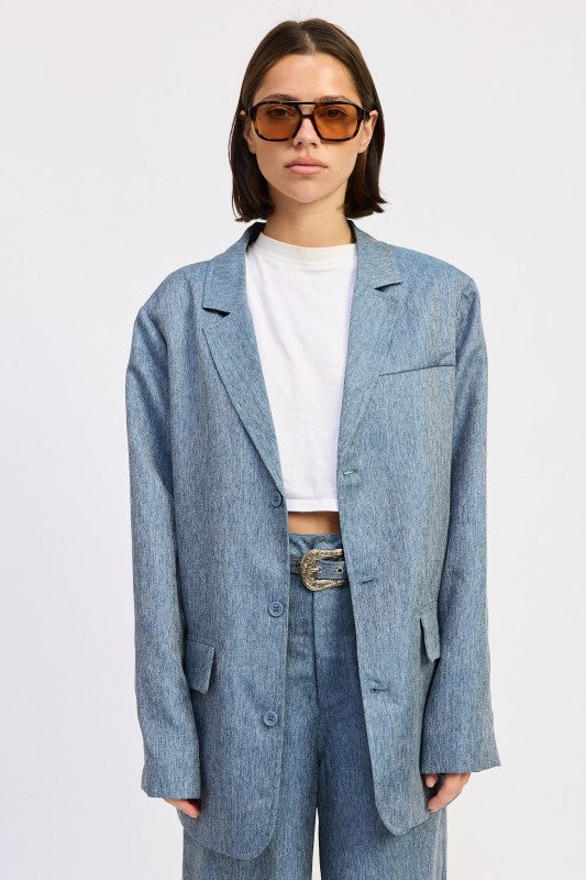 OVERSIZED BUTTON UP BLAZER
