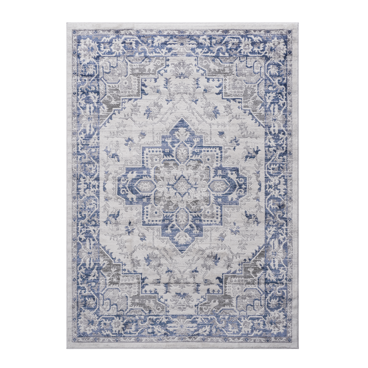 NAAR MARFI Collection 2X3 Blue / Grey / Oriental Doormat Rug