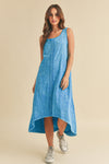 High-Low Hem Scoop Neck Midi Comfortable Tank Dress For Women Modern Chic, Versatile Design with Trendy High-Low Hem, Perfect for Casual & Elevated Looks