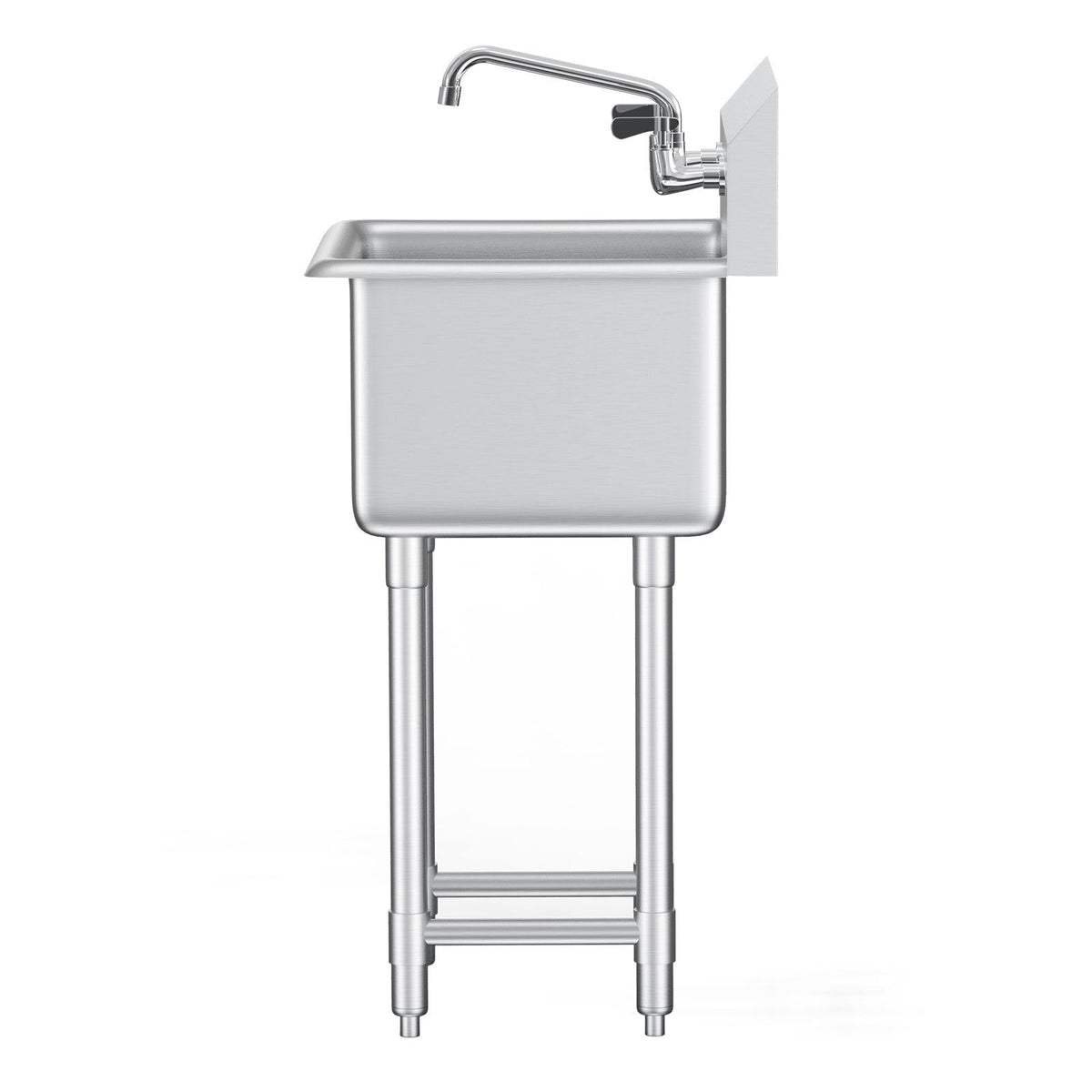 Stainless Steel Prep & Utility Sink, 1 Compartment Free Standing Small Sink Include Faucet & legs, 18'x41' Commercial Single Bowl Sinks for Garage, Restaurant, Kitchen, Laundry