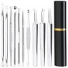 Pimple Popper Tool Kit10 Pcs Professional Blackhead Remover Comedones Extractor for Easy Removal for PimplesBlackheadsZit Removing Facial and Nose Acne Removal Kit with Metal Box (Silver)