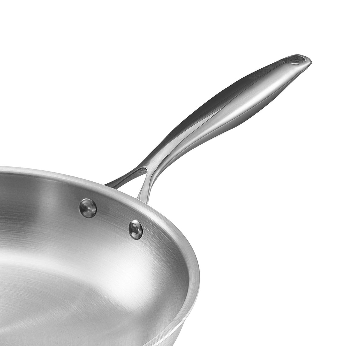 Triply Stainless Steel Frying Pan 3 Pcs Skillet 8 10 12 in for Dishwasher Silver