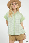 Mixed Gingham Short Sleeve Shirt