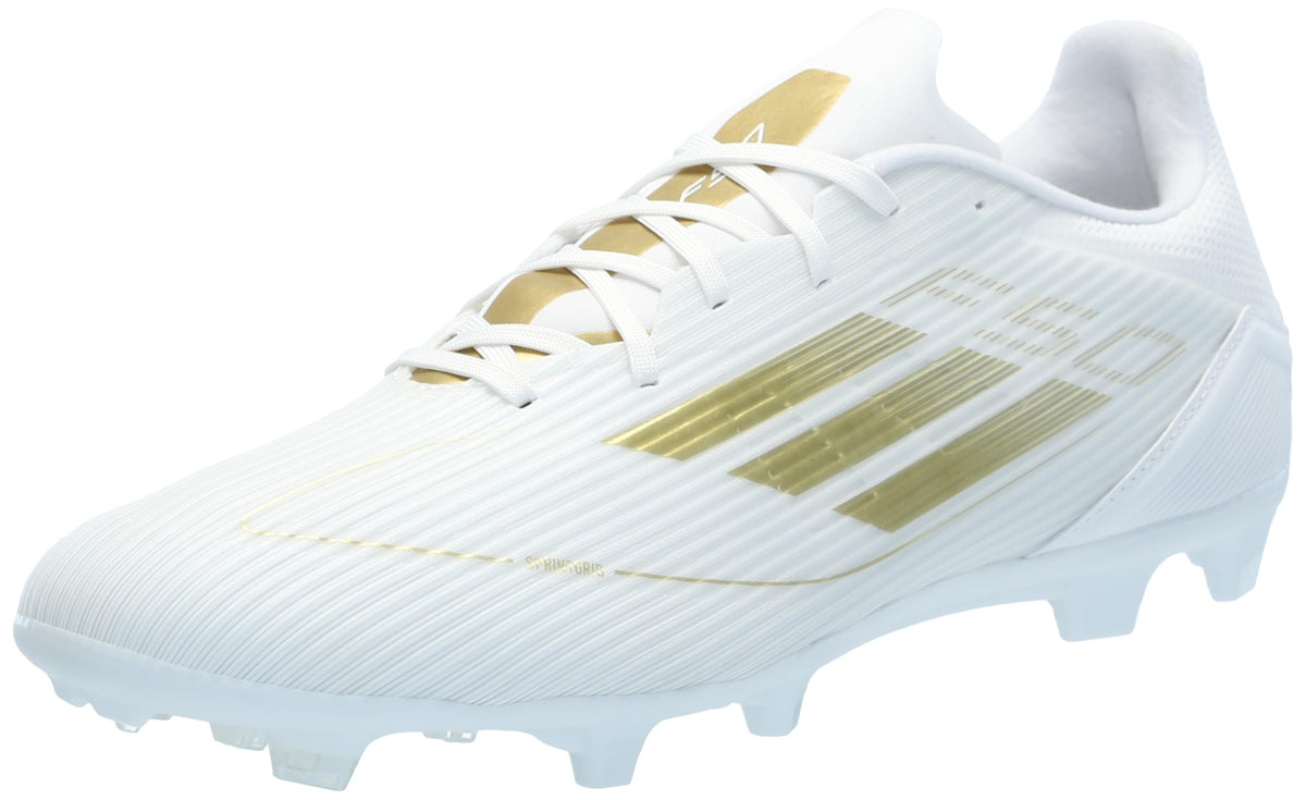 adidas Mens F50 League Firm/Multi Ground Sneaker White/Gold Metallic/White 11
