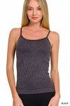 Zenana Stone Washed Ribbed Seamless Tank Top