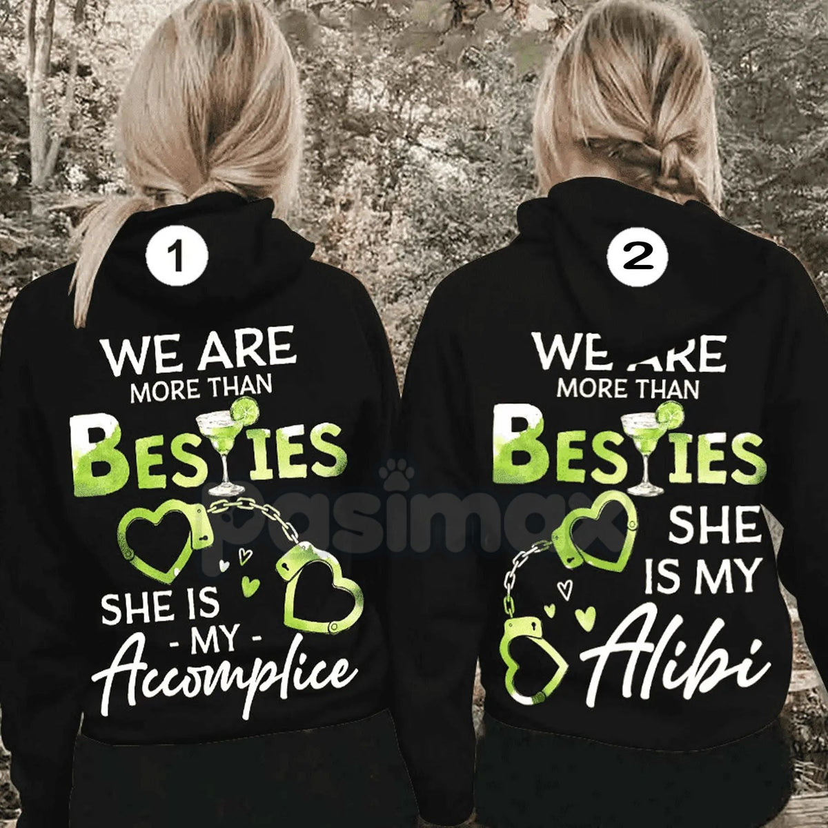 Matching Best Friend Hoodie – "We Are More Than Besties" Graphic Fleece Pullover, Casual Unisex Couple Gift