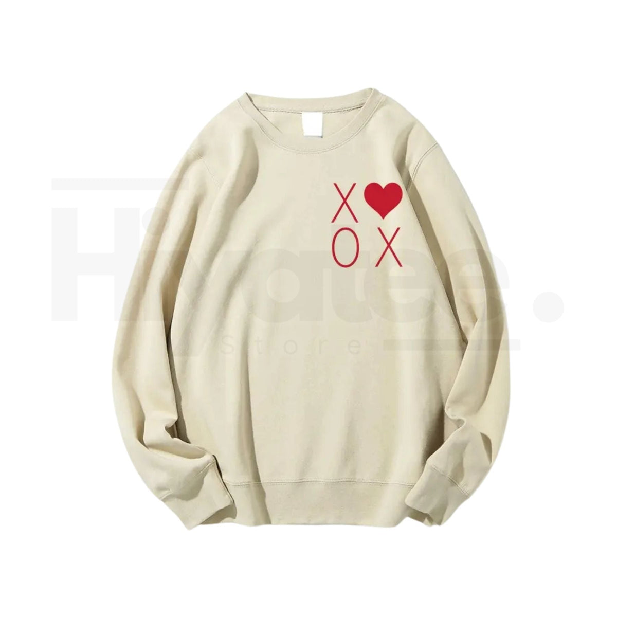 XOXO Heart Valentine's Day Sweatshirt: Trendy Women's Graphic Crewneck Pullover