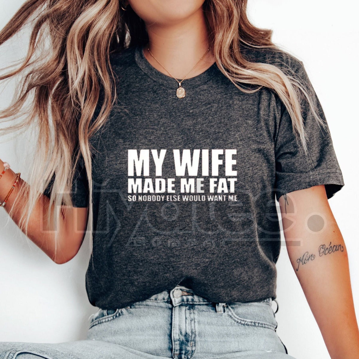 "My Wife Made Me Fat" Classic T-Shirt – Funny Family Humor Graphic Tee