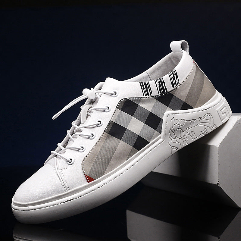 Black Mens Fashion Sneakers Breathable Skateboard Shoes High Quality Trainers Shoes Casual Genuine Leather Casual Shoes Fashion Comfortable Walking Shoes