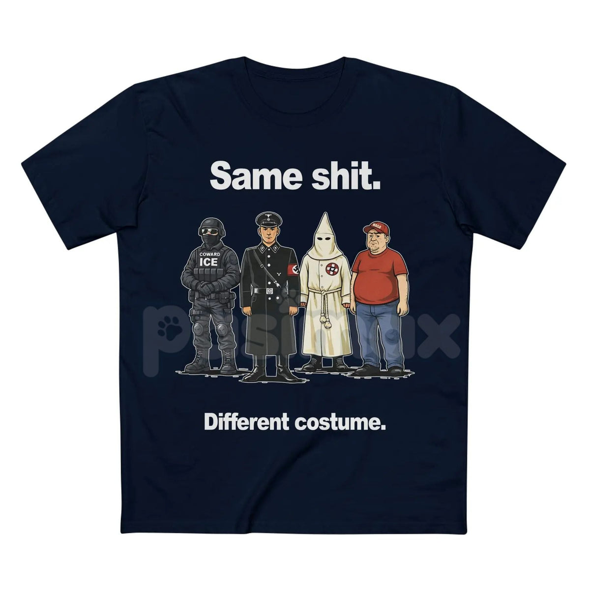 "Same Shit Different Costume" Funny T-Shirt - Sarcastic Daily Routine Tee, Humorous Social Commentary Shirt, Funny Work & Life Graphic Apparel, Cynical Humor Streetwear