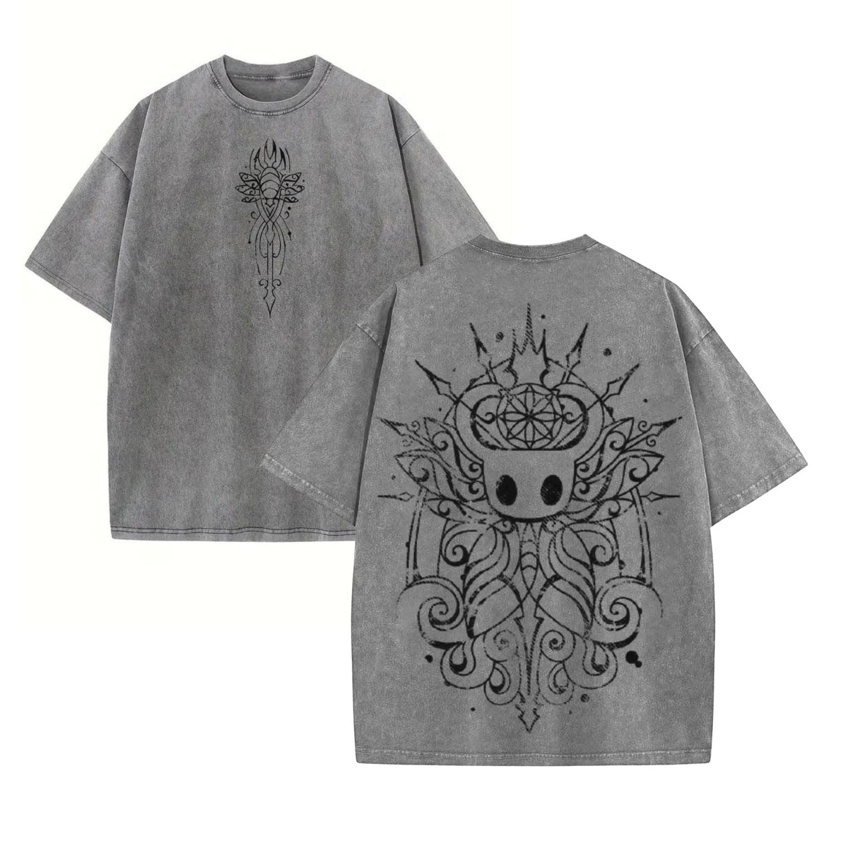 Hollow Knight Game Graphic Washed Unisex Tee – Oversized Vintage Gamer T-shirt