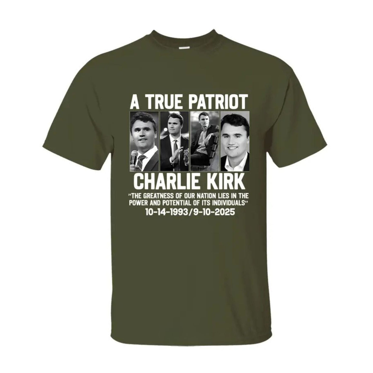 Charlie Kirk Patriotic T-Shirt - "The Greatness of Our Nation" Quote Tee, American Political Apparel