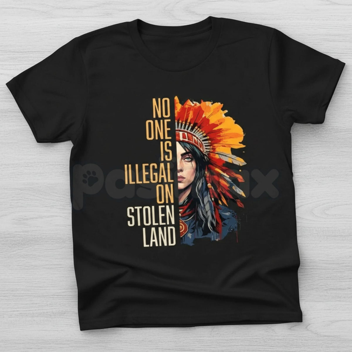 "No One Is Illegal On Stolen Land" Vintage Shirt - Indigenous Rights & Immigration Reform Graphic Tee, Social Justice Activist Shirt, Premium Heavyweight Unisex Human Rights Top, Decolonize Borders Apparel, Vintage Protest Statement Tee