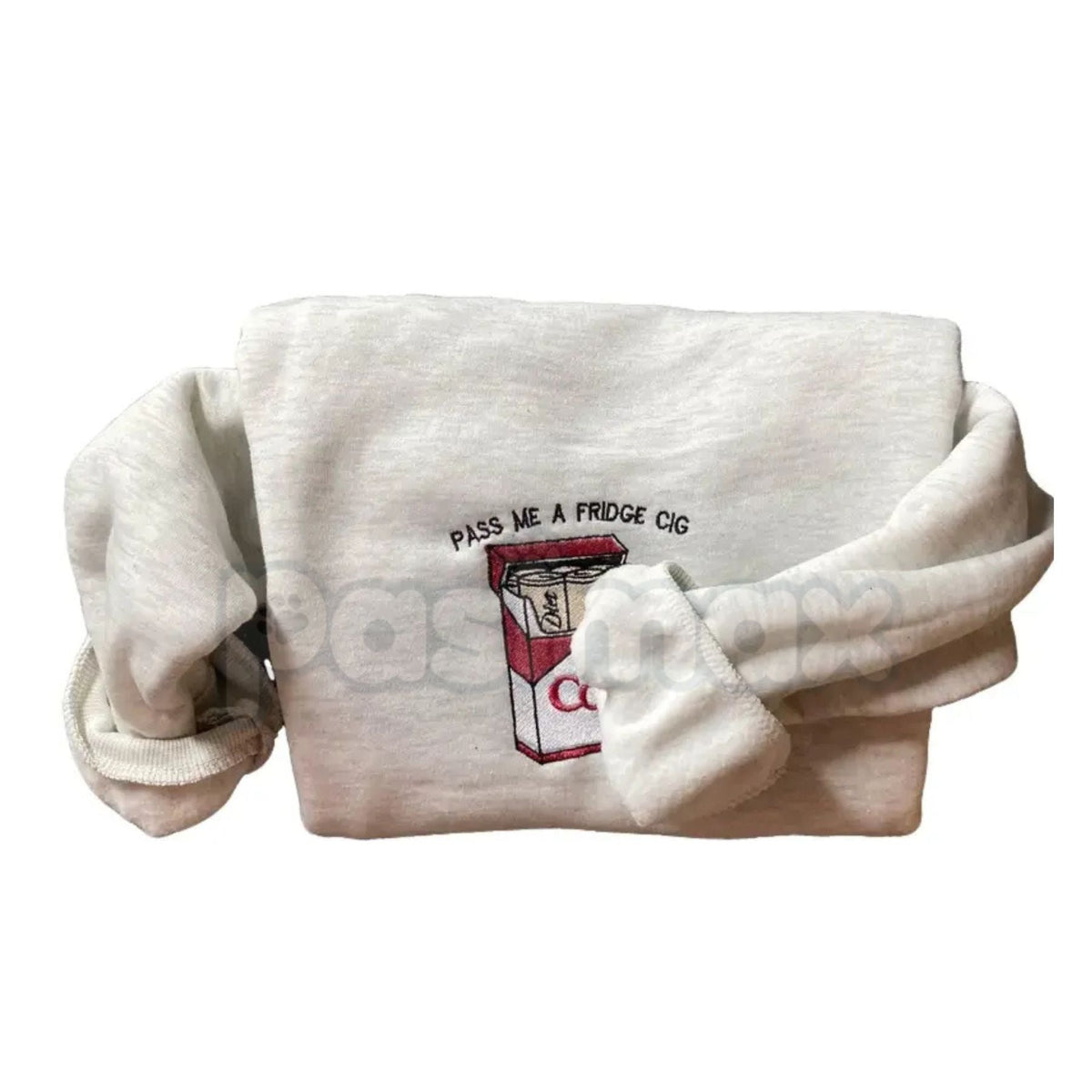 Funny Embroidered "Pass Me A Fridge" Sweatshirt – Humorous Quote Crewneck