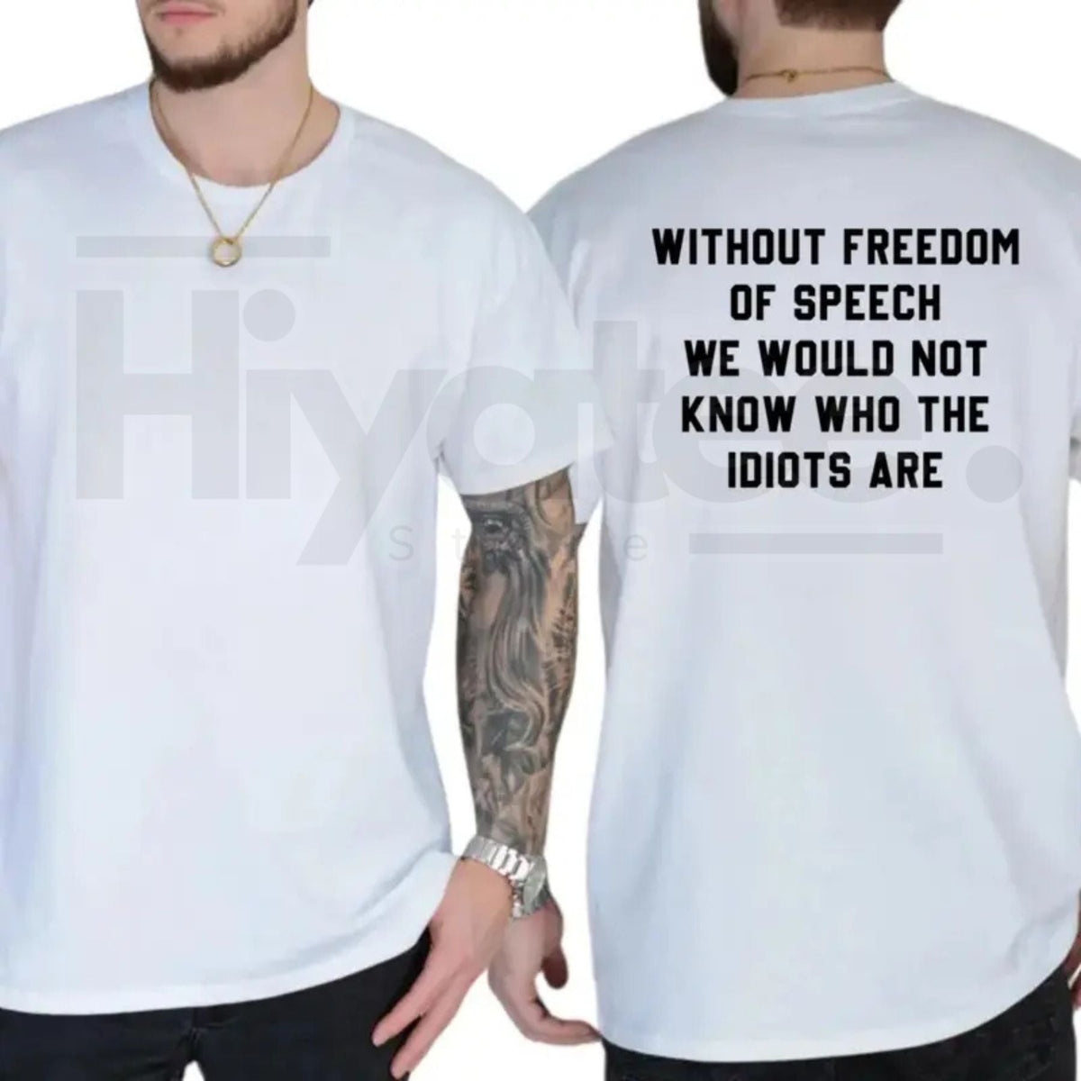 "Without Freedom Of Speech" Humor – Ironic Sarcastic Casual Menswear Graphic