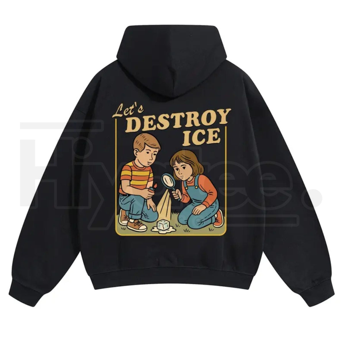 Unisex "Destroy ICE" Hoodie – Satirical Political Graphic Streetwear