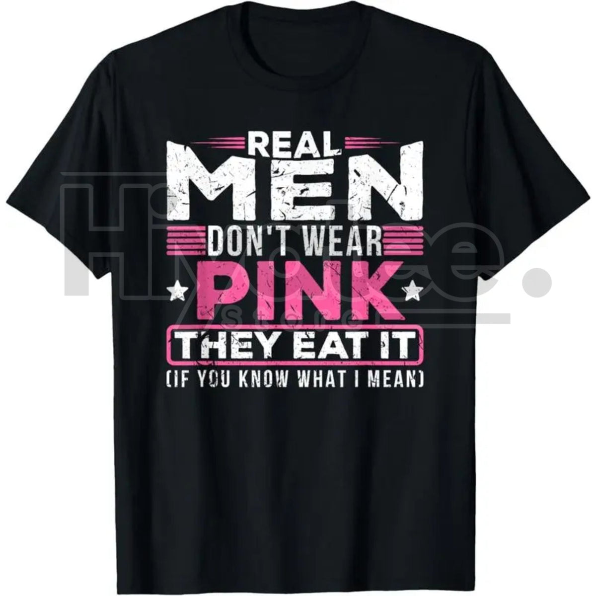 "Real Men Don't Wear Pink" Classic T-Shirt – Funny Sarcastic Cat Graphic Tee