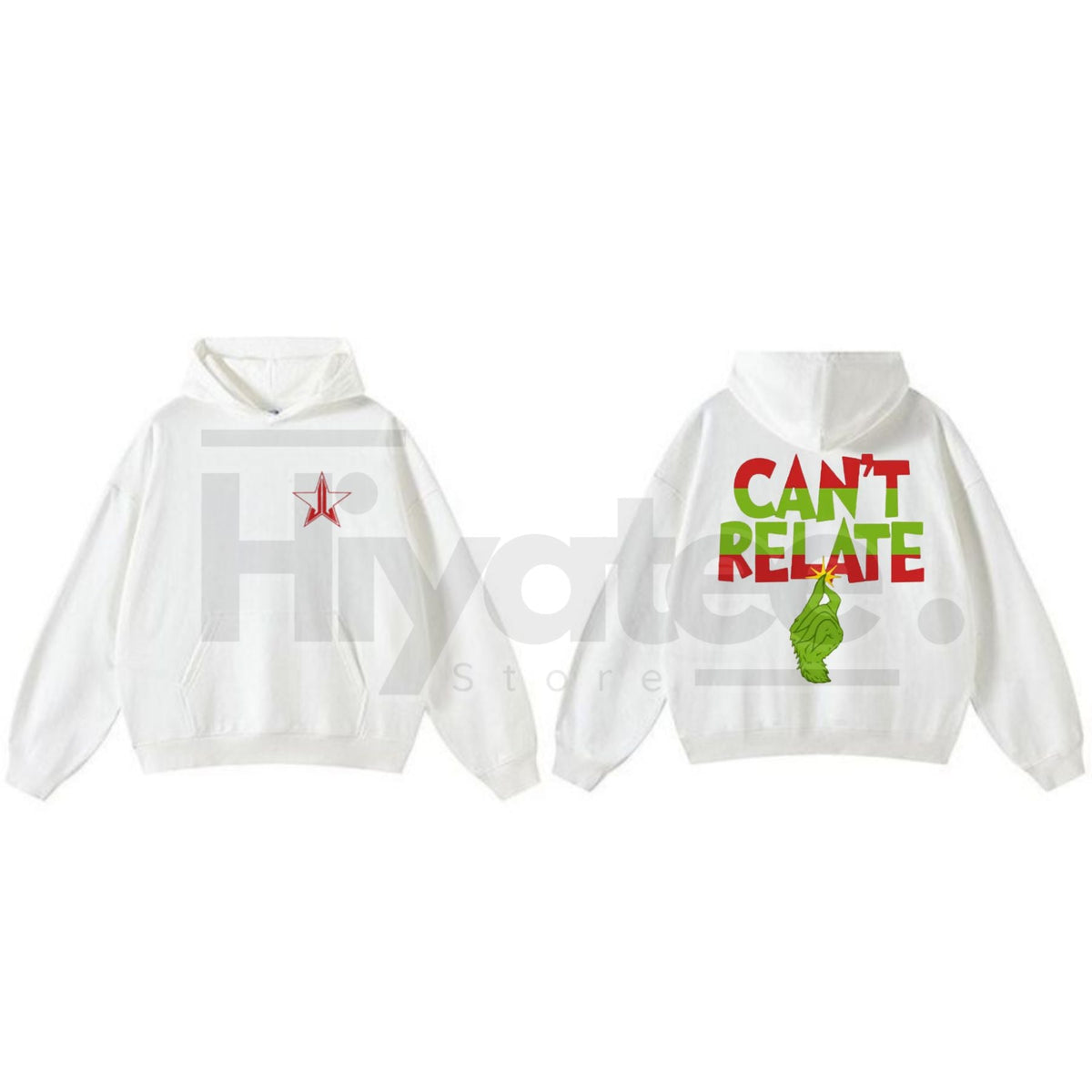 "Can't Relate" Holiday Hoodie – Funny Anti-Christmas Slogan Pullover, Grinch & Introvert Festive Apparel, Unisex