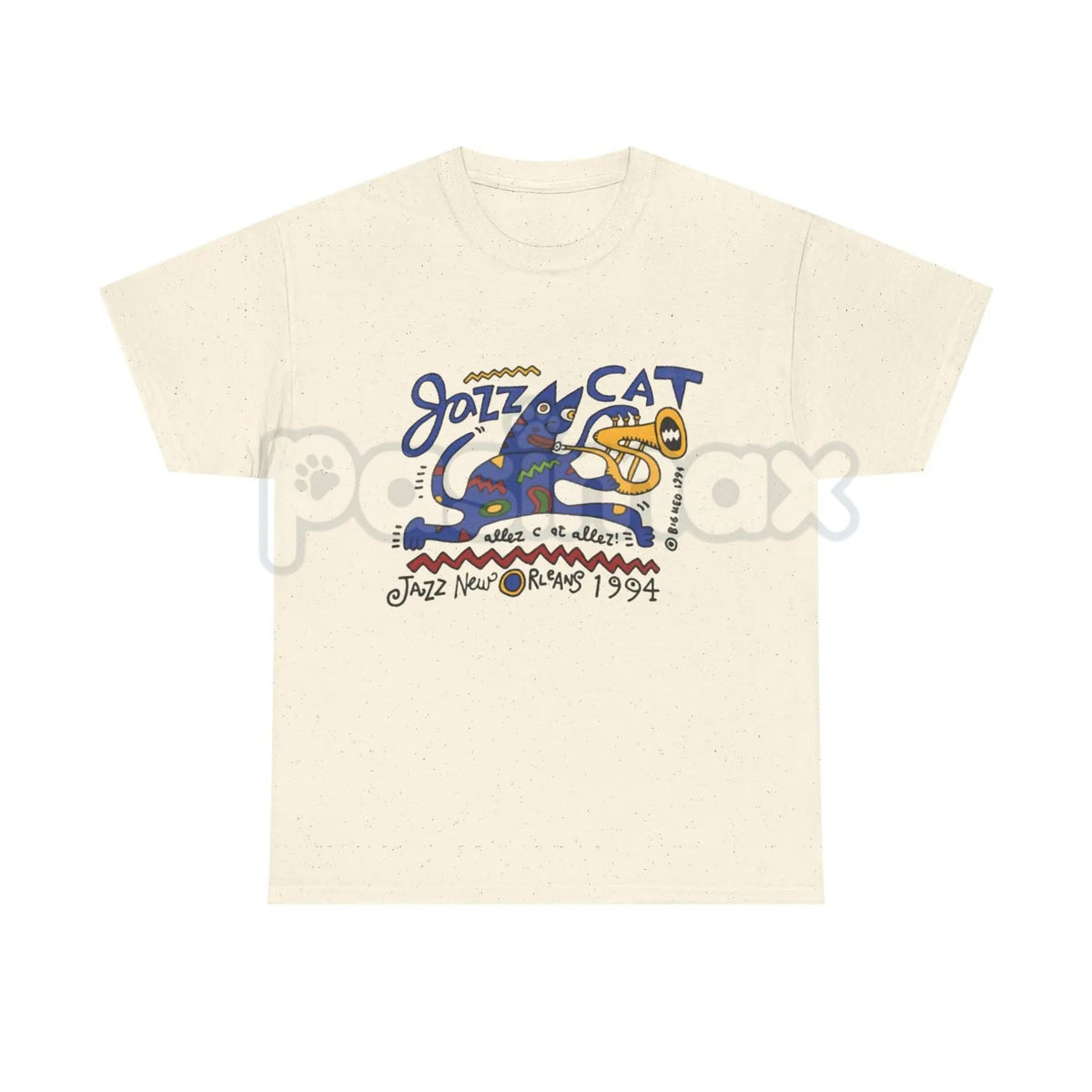 Vintage Jazz Cat "Midnight Session" T-Shirt - Retro Saxophone Cat Graphic Tee, Blue Note Style Jazz Apparel, Mid-Century Modern Music Shirt, Lofi Aesthetic Sax Cat Top, Premium Heavyweight Musician Gift