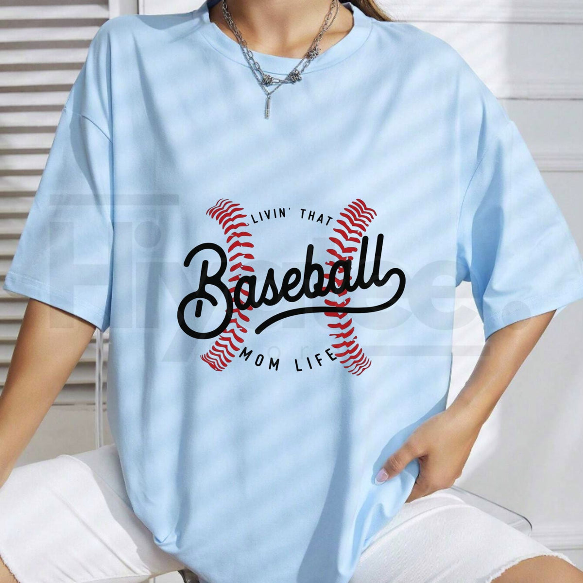 "Livin' That Baseball Mom Life" Women's T-Shirt – Cute Game Day Cotton Tee