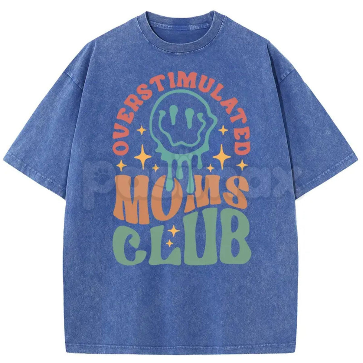 Holafish Oversize Acid Wash Vintage “MOM’S Club” T-Shirt – Retro Aesthetic Graphic Streetwear