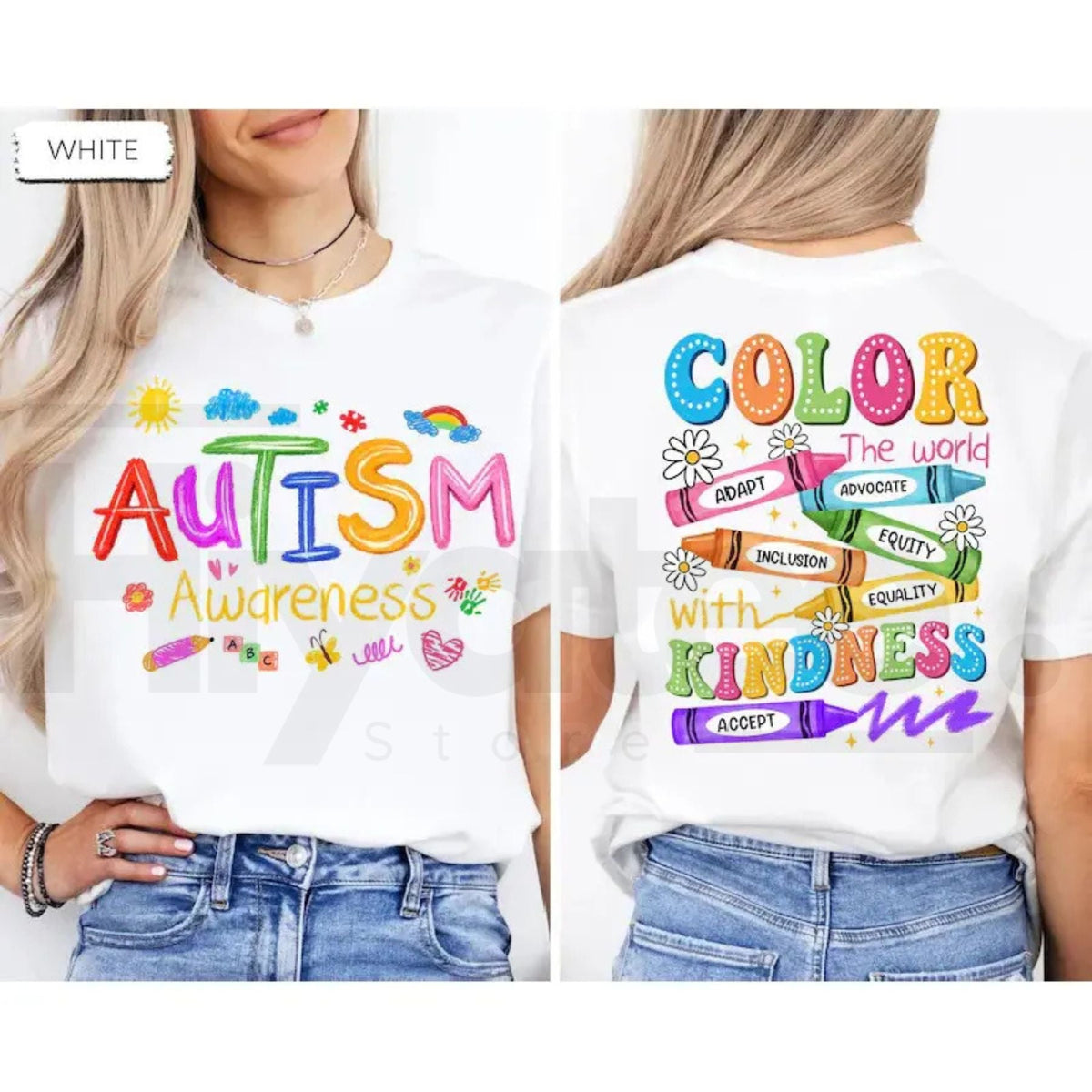 "Neurodiversity Brushstroke" 2-Sided Print – Autism Awareness SPED Teacher Top