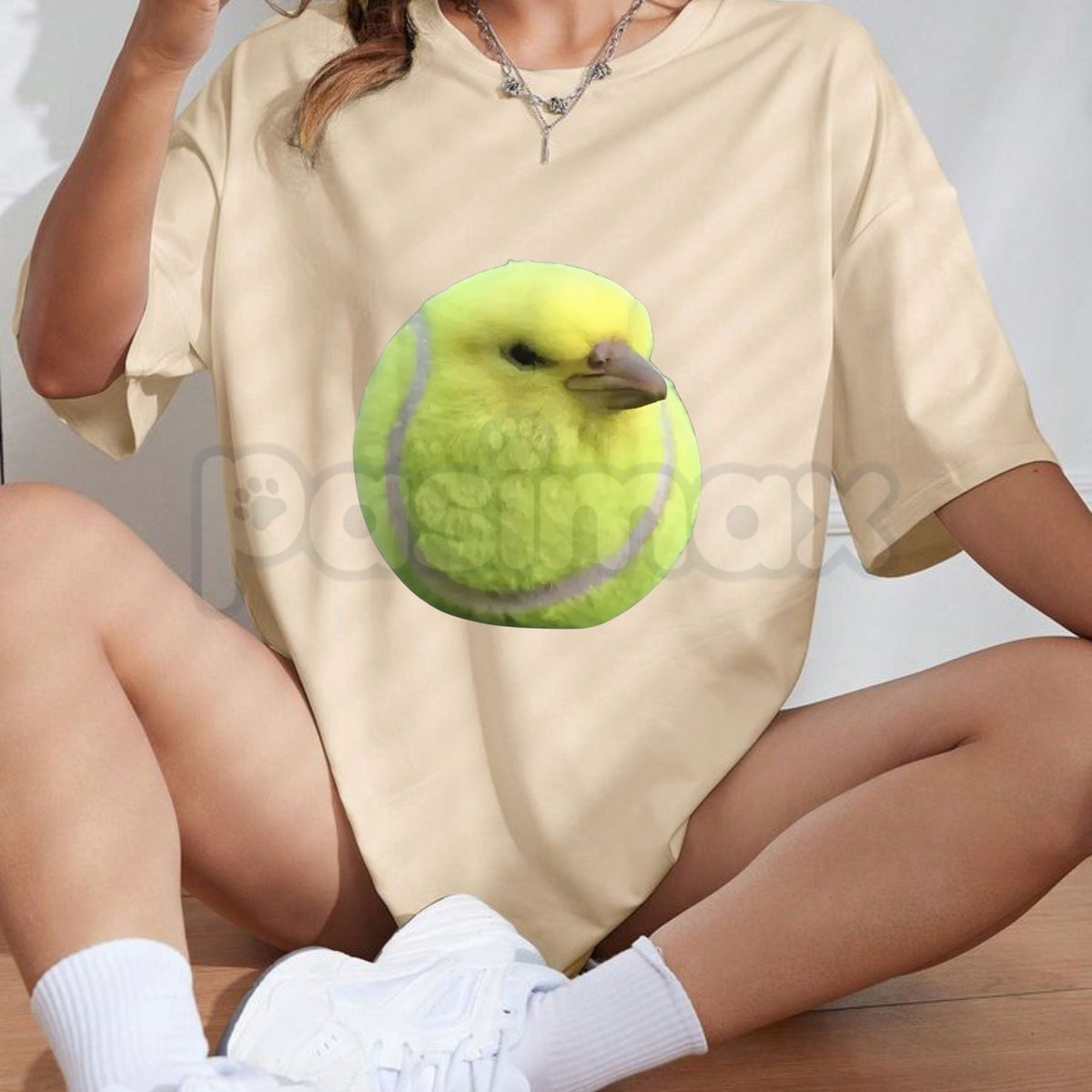 Silly Tennis Bird Meme T-Shirt - Gen Z Brainrot Aesthetic Graphic Tee, Funny Viral Internet Bird Shirt, Premium Heavyweight Unisex Streetwear, Trendy TikTok Humor Top, Abstract Meme Culture Apparel