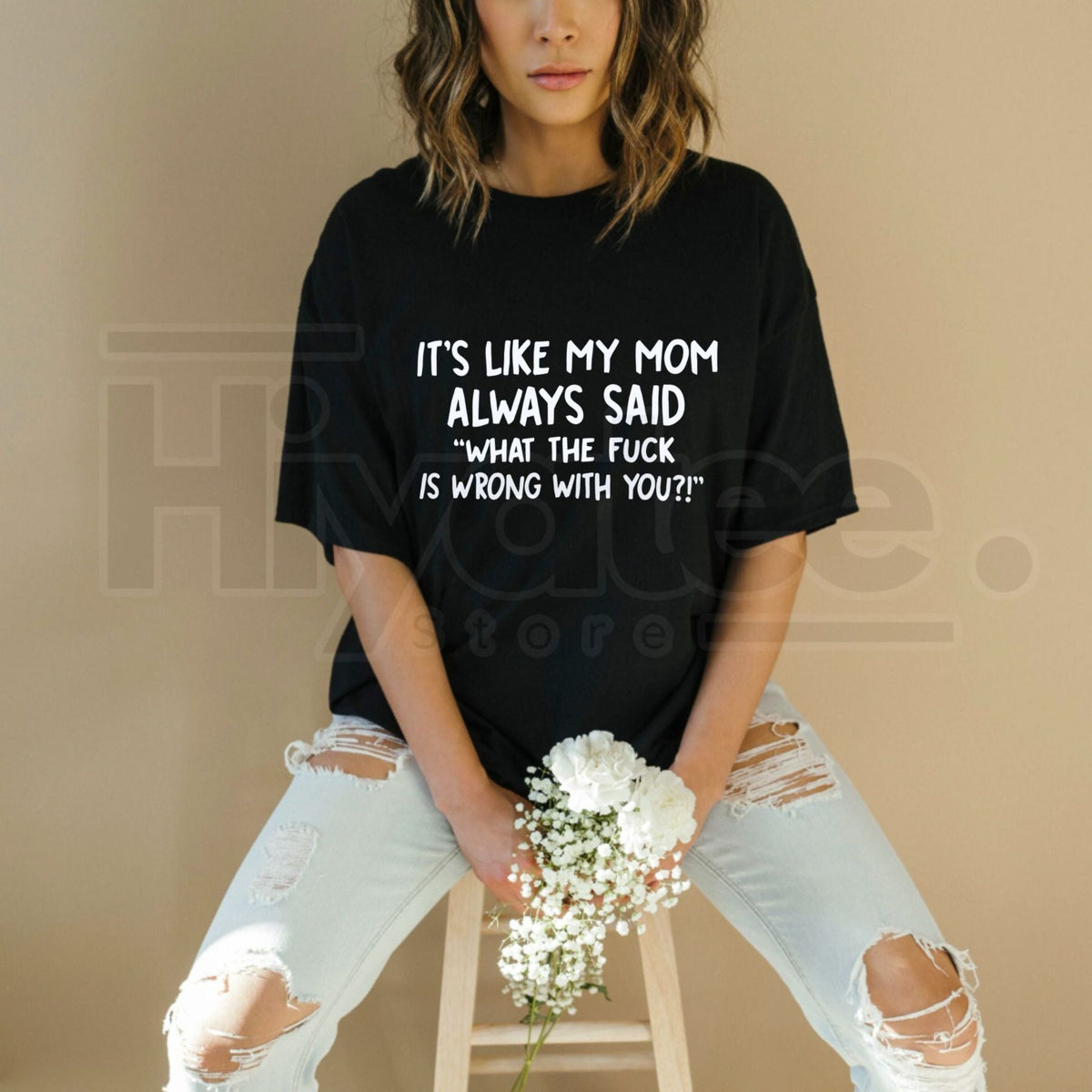 "What TF Is Wrong With You?" – Funny Sarcastic Mom Quote Heavyweight Top