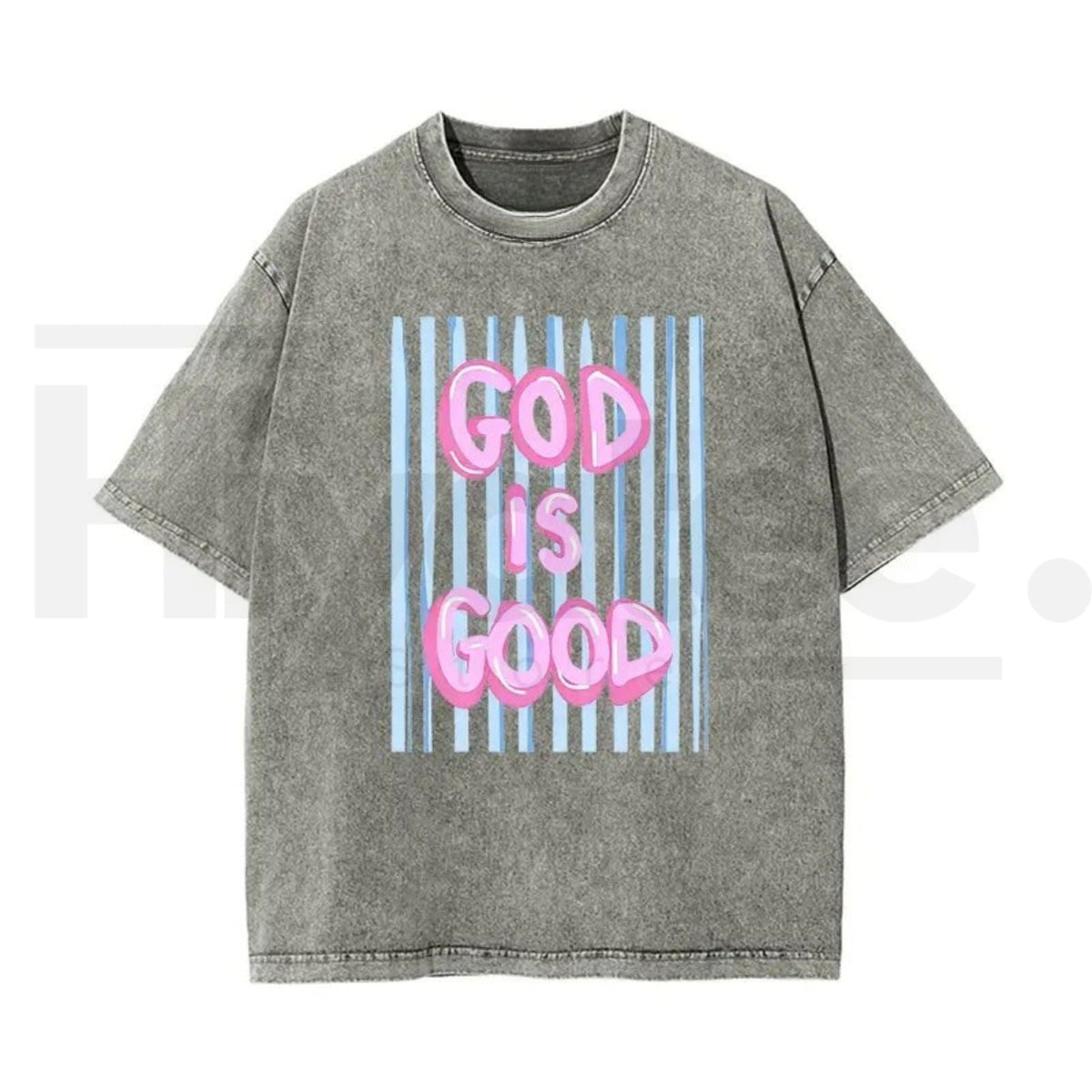 Unisex “God Is Good” Washed Cotton T-Shirt – Faith Graphic Tee, Plus Size Christian Shirt