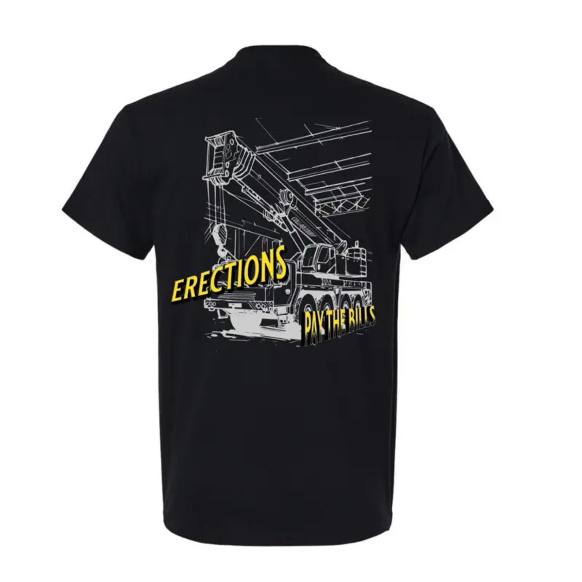 Crane Operator T-Shirt - "Pays the Bills" Blue Collar Work Tee, Men's Apparel Top