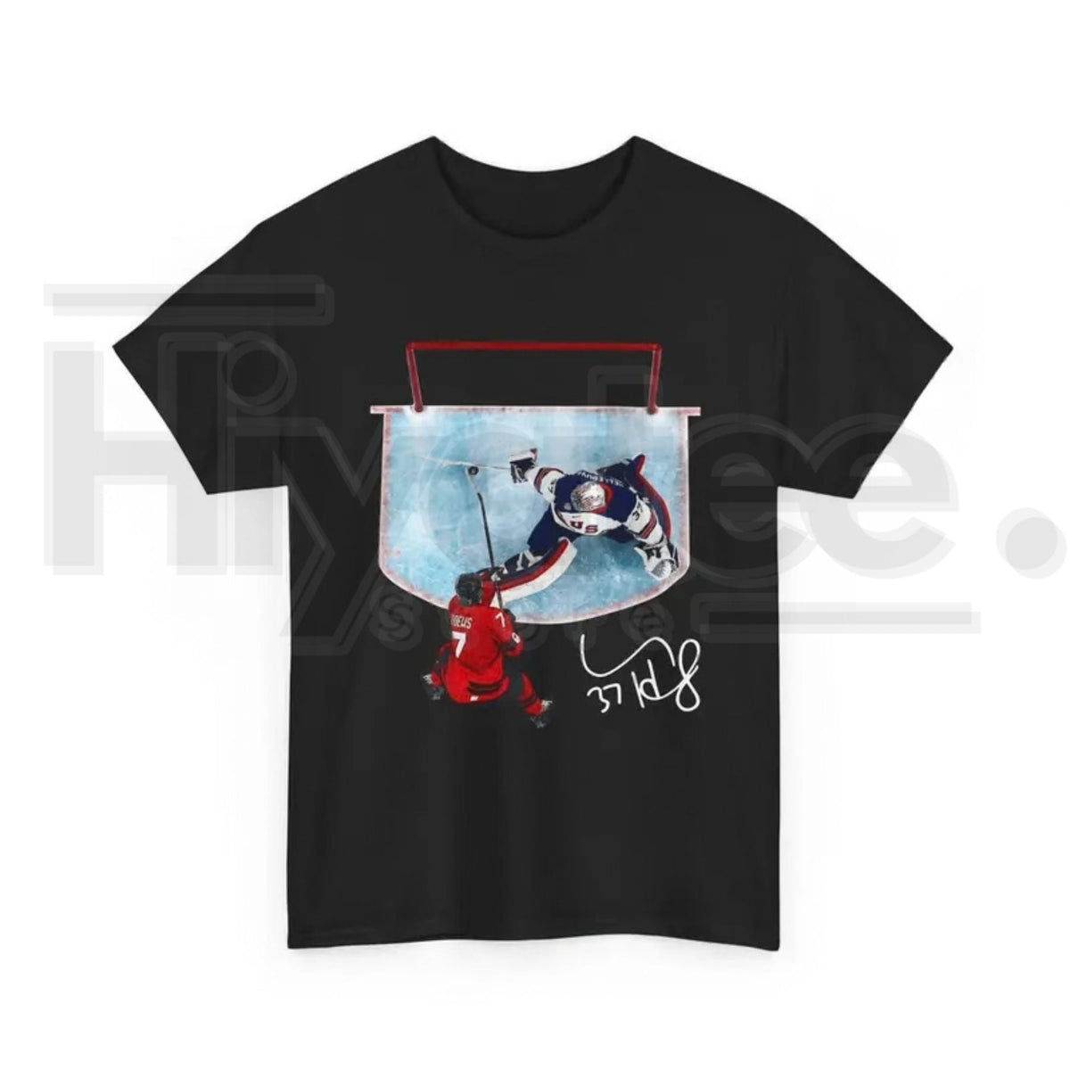 Hellebuyck "The Great Wall" Save Shirt – USA Ice Hockey Gold Medal Fan Tee
