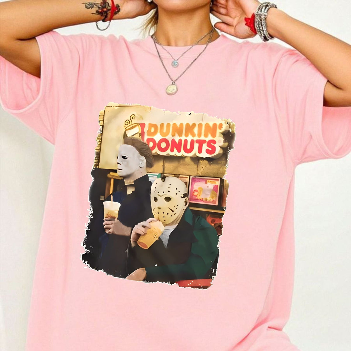 Vintage Horror Cartoon Halloween T-Shirt - Stylish Women's Spooky Top, Retro Gift Idea