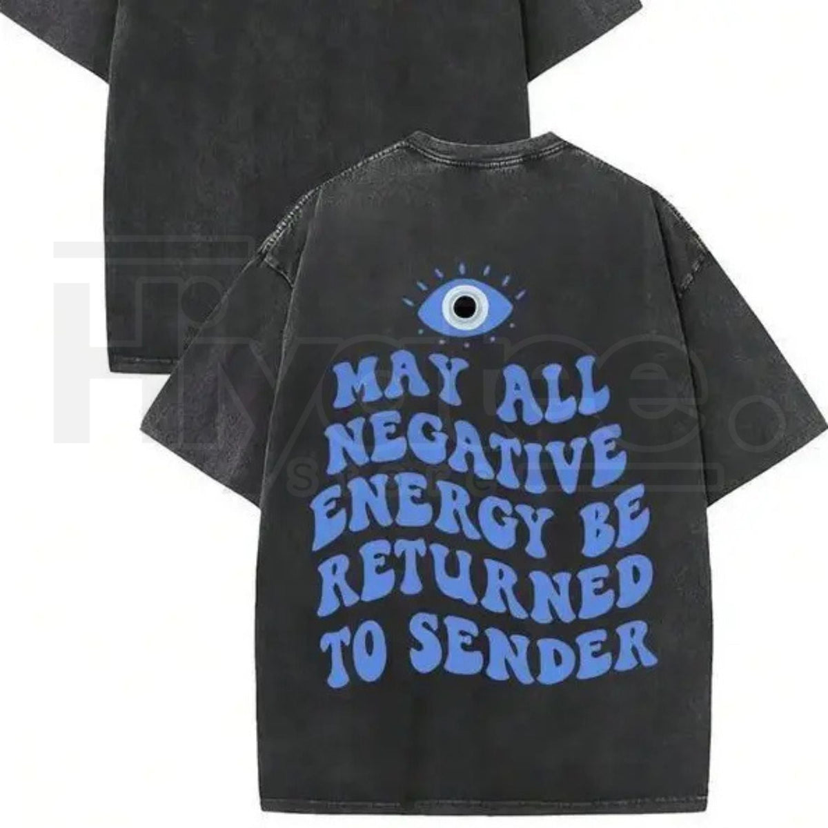 Evil Eye Energy Shield Vintage Washed T-Shirt – Unisex Cotton Streetwear Graphic Tee