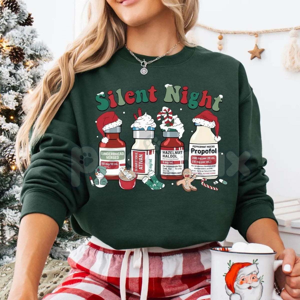 Compassionate Care Nurse Christmas Sweatshirt | "Silent Night" Guardian Holiday Crewneck | Medical Staff Appreciation Gift
