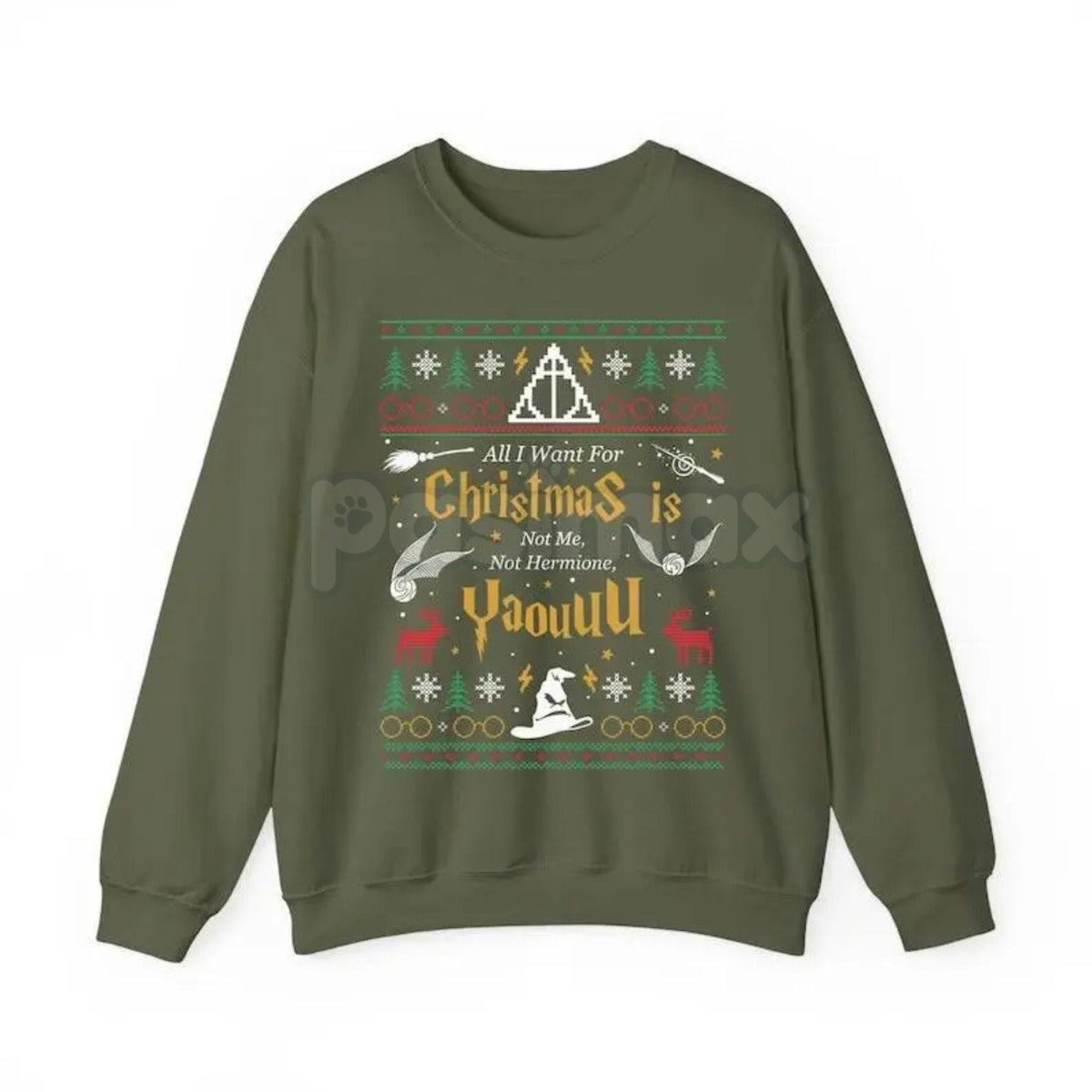 "All I Want for Christmas Is Not Me" Ugly Sweatshirt | Funny Women Xmas Crewneck | Self-Deprecating Holiday Sweater | Ironic Gag Gift